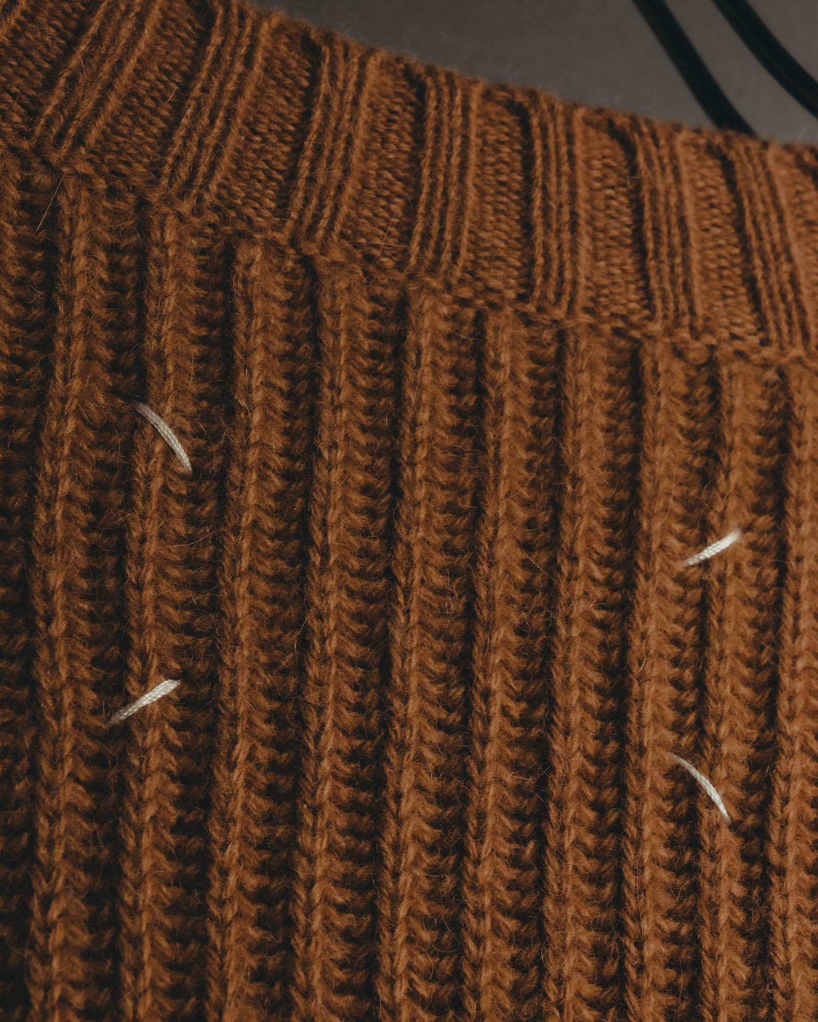 "Maison Margiela" 2021AW Textured ribbed crewneck sweater