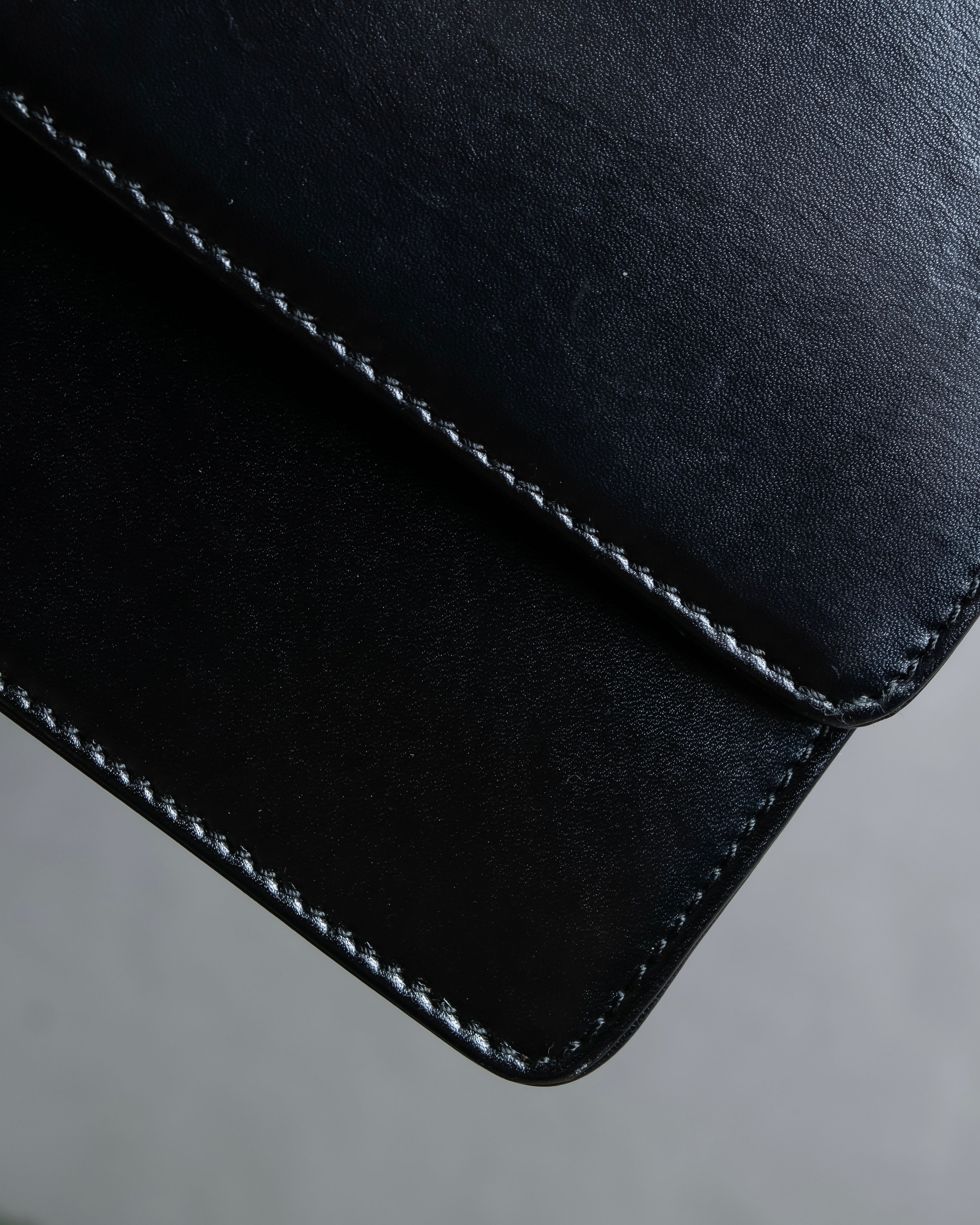 "PRADA" Structured top handle leather bag