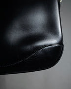 “GUCCI” 80’s box calf interlocking G shoulder bag