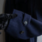 "YVES SAINT LAURENT" Stand neck fly front wool long coat