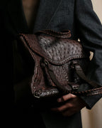 "Vintage JRA standard ostrich leather bag"