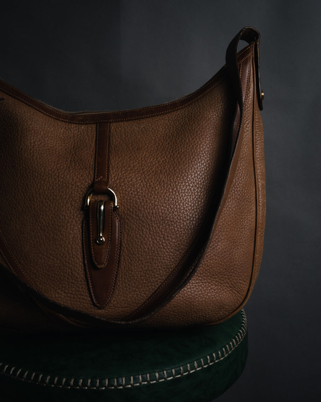 –SPECIAL– "GUCCI" 70’s pigskin horsebit piston hobo bag