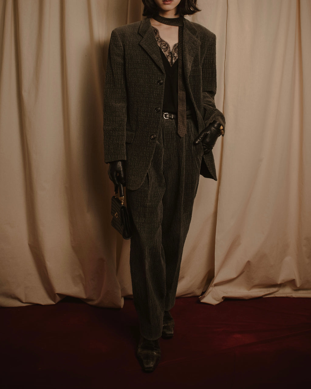 –SPECIAL– "ISSEY MIYAKE MEN" 98AW garment-pleated cotton tailoring set-up