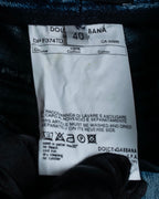 "Dolce & Gabbana" Gold zip detail distressed straight denim