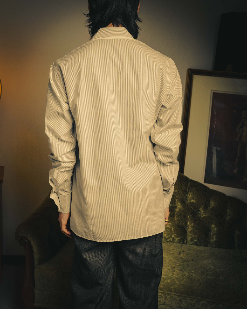-SPECIAL- "Dior" 00's-10's Fine pinstripe concealed placket dress shirt