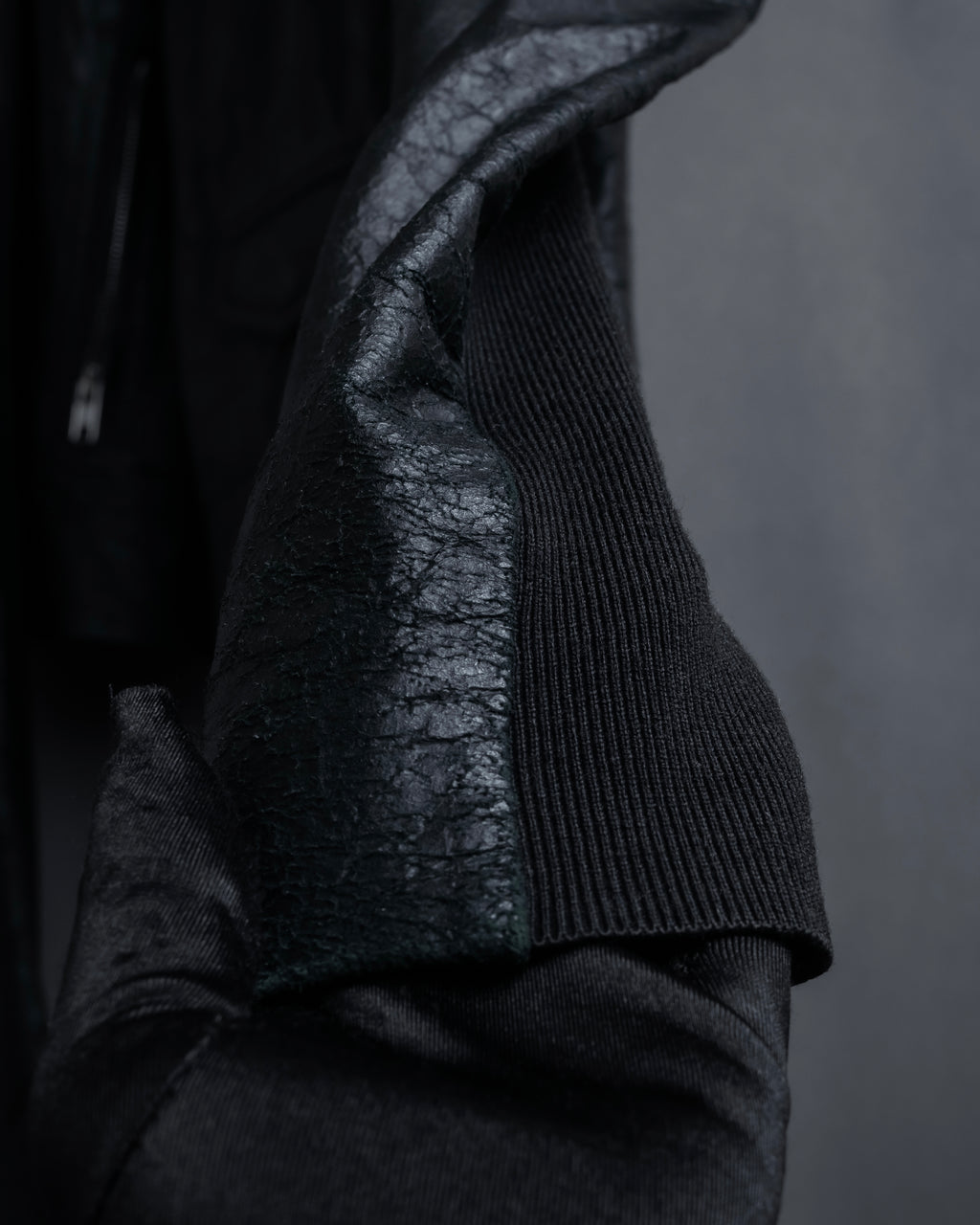 -SPECIAL- "Rick Owens" 15AW Beautiful wrinkles front zip leather jacket