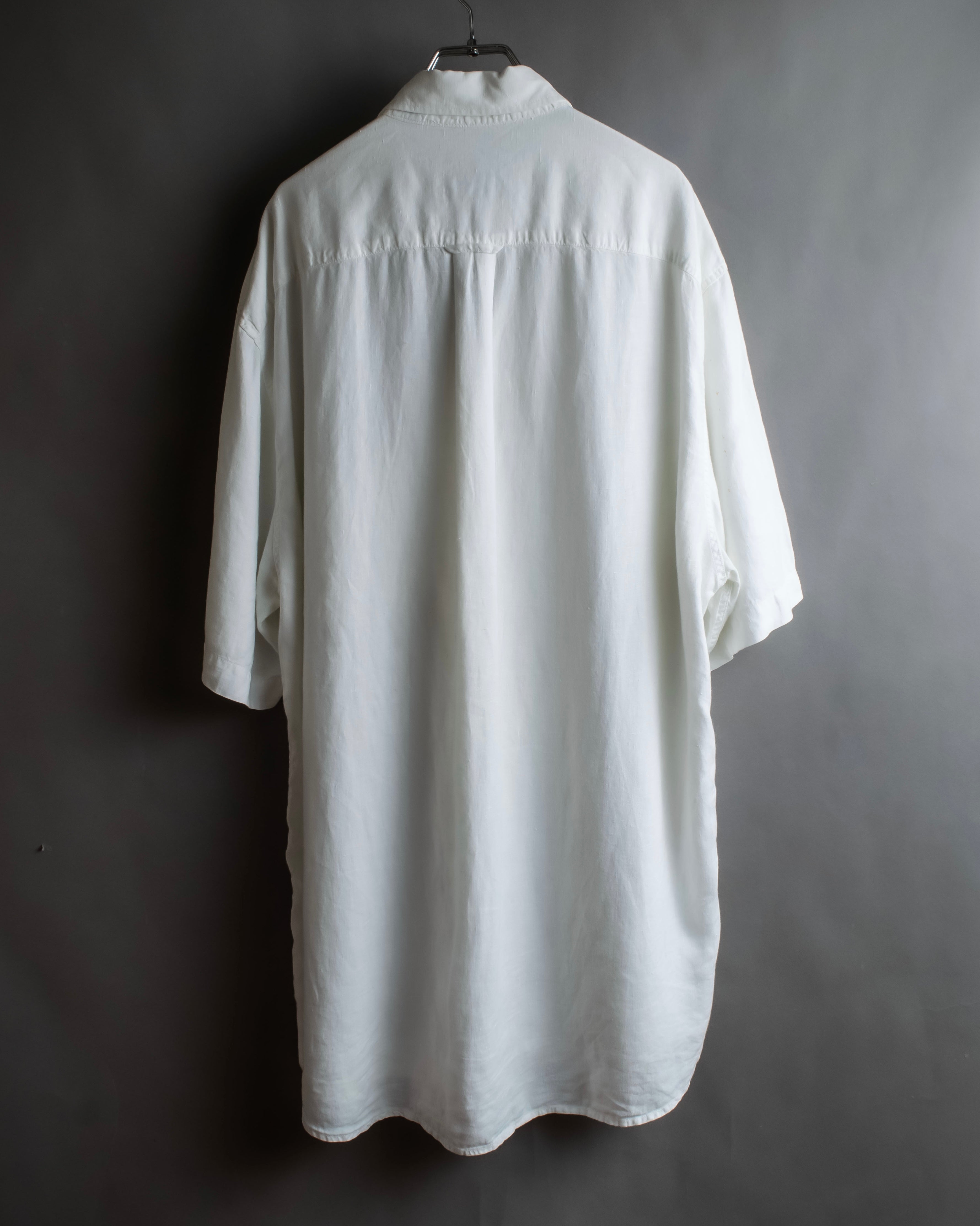 "HUGO BOSS" Linen oversized half sleeve button down shirt