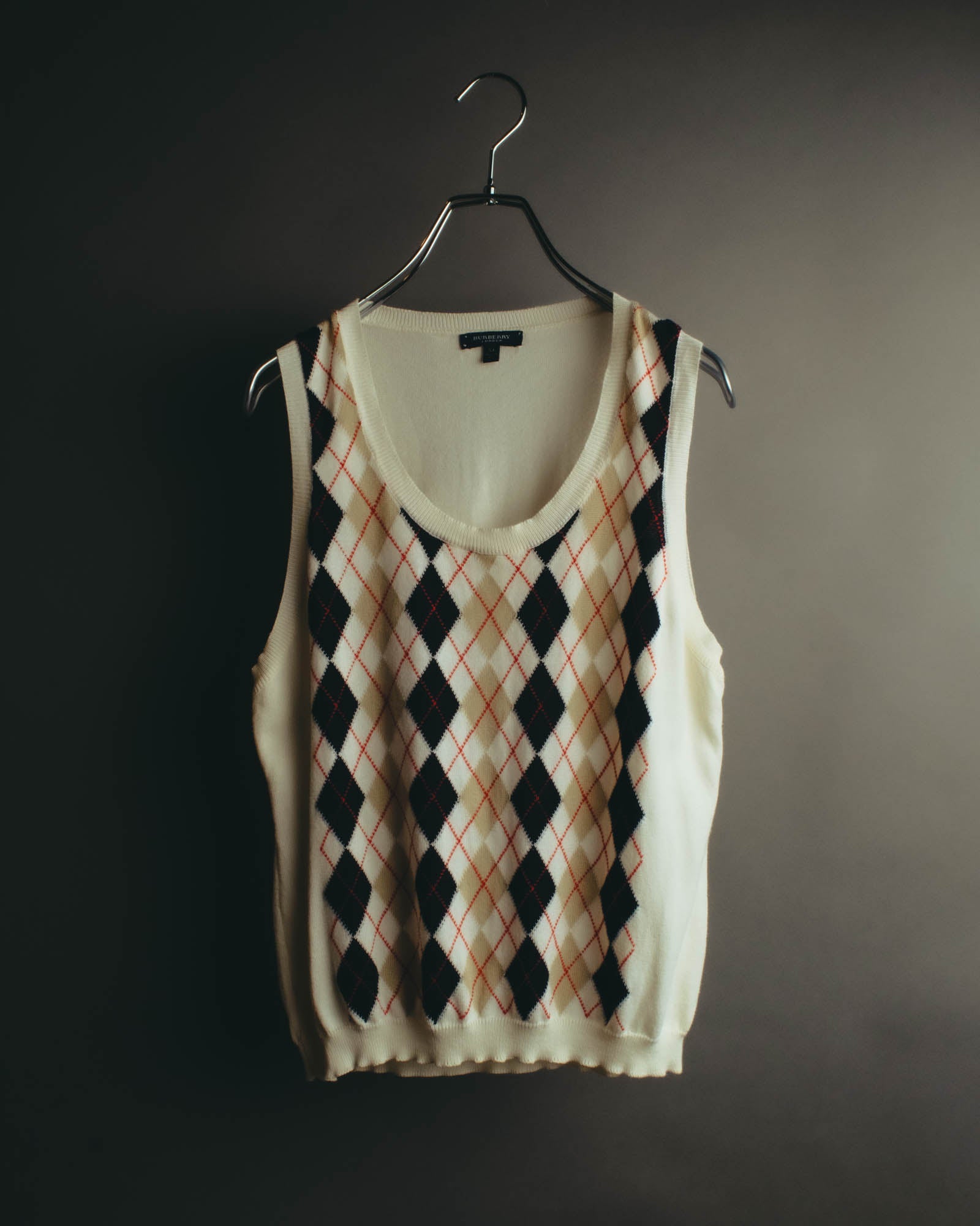 “BURBERRY LONDON” 00’s-10’s argyle cotton cardigan＆vest