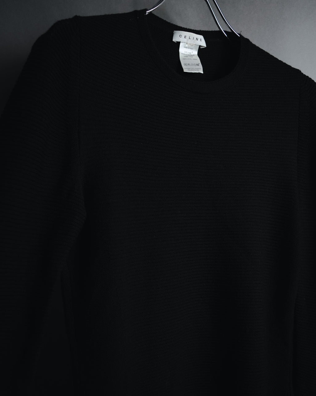 "CELINE" 00’s fine ribbed wool crewneck knit