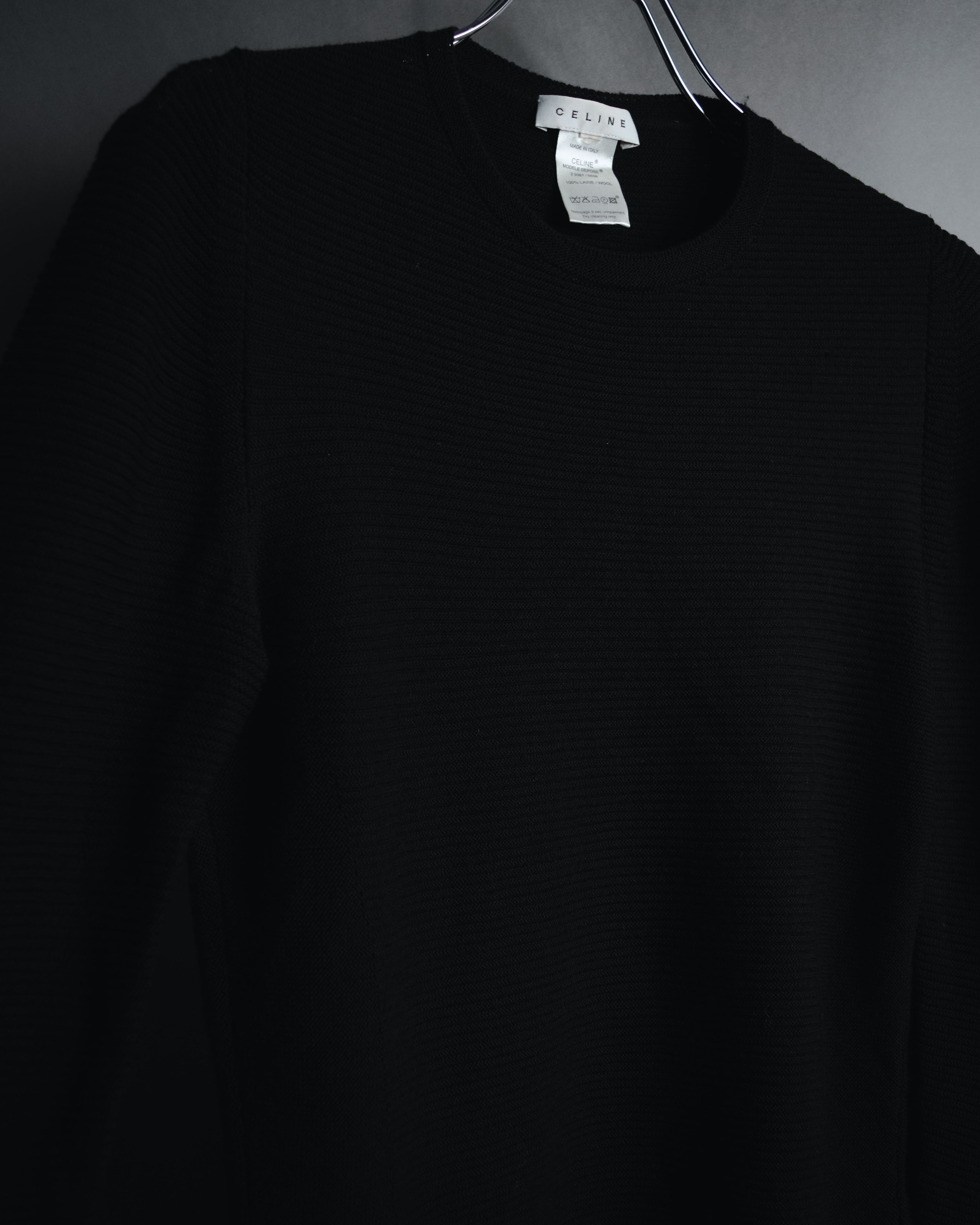 "CELINE" 00’s fine ribbed wool crewneck knit
