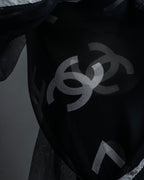 "CHANEL" Typography logo engraved large scarf