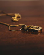 "Christian Dior" 90's Rhinestone padlock pendant necklace