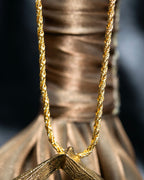 "YVES SAINT LAURENT" rhinestone motif gold necklace