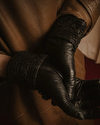 -SPECIAL- "HERMES" 90's Astrakhan combination leather gloves