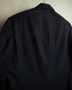 -SPECIAL- “Hermès” 80’s-90’s Super 120’s wool pinstripe double breasted setup