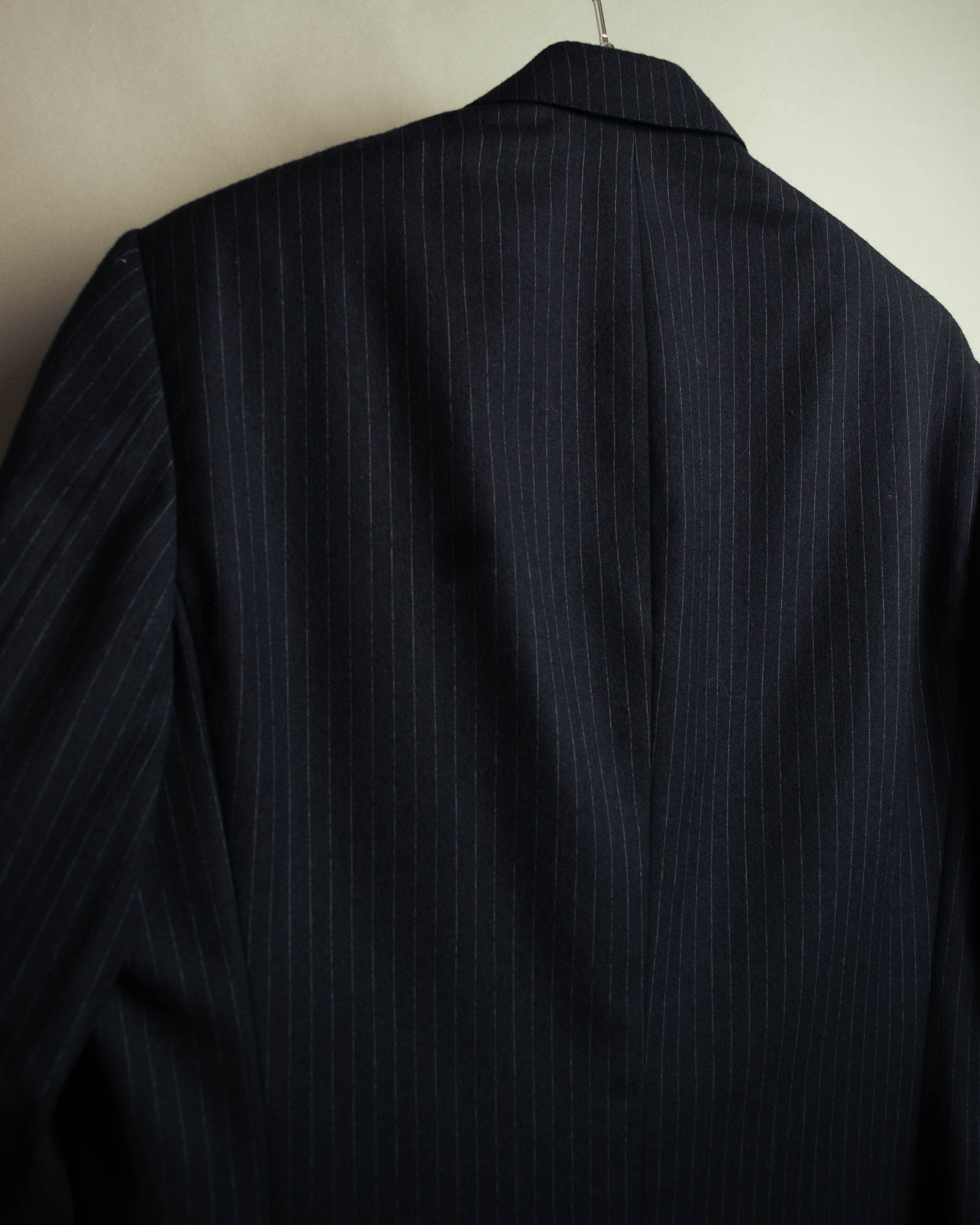 -SPECIAL- “Hermès” 80’s-90’s Super 120’s wool pinstripe double breasted setup