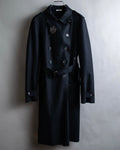 "MIU MIU" Crest brooch design belted trench coat