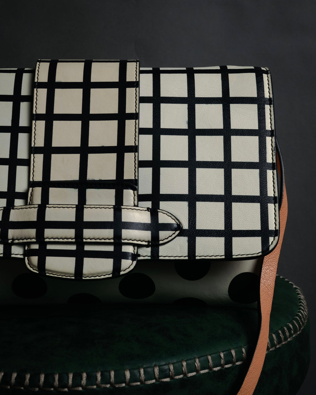 “michino PARIS” 2010’s Graphic pattern salut shoulder bag