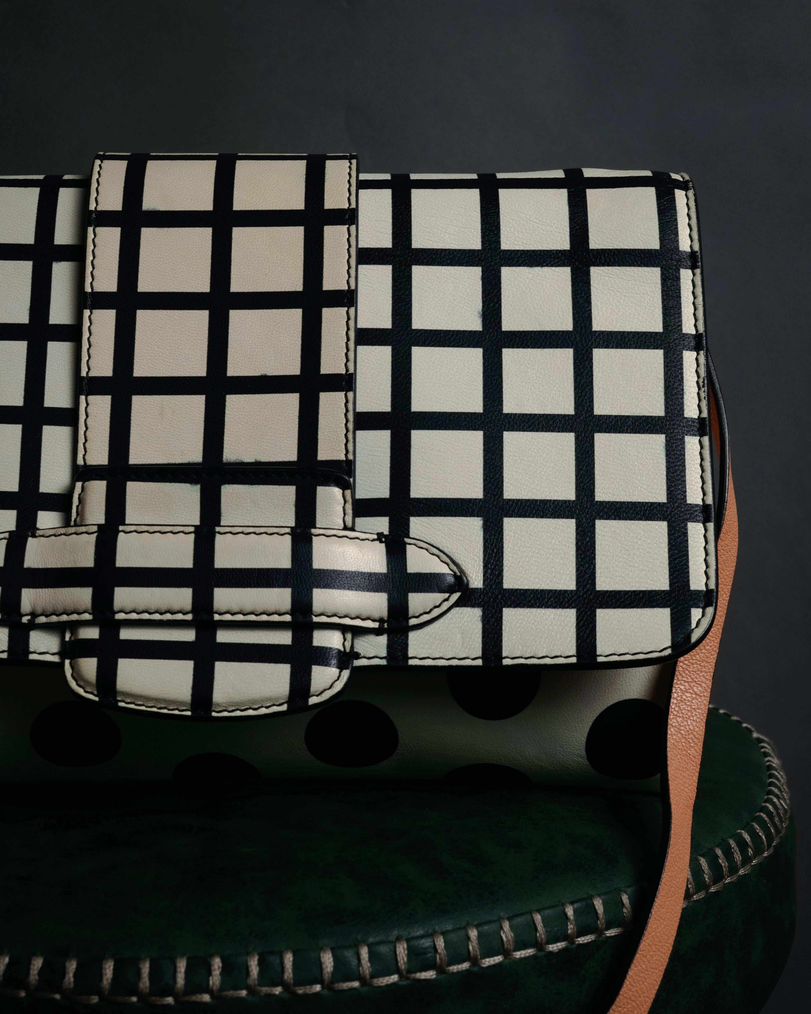 “michino PARIS” 2010’s Graphic pattern salut shoulder bag