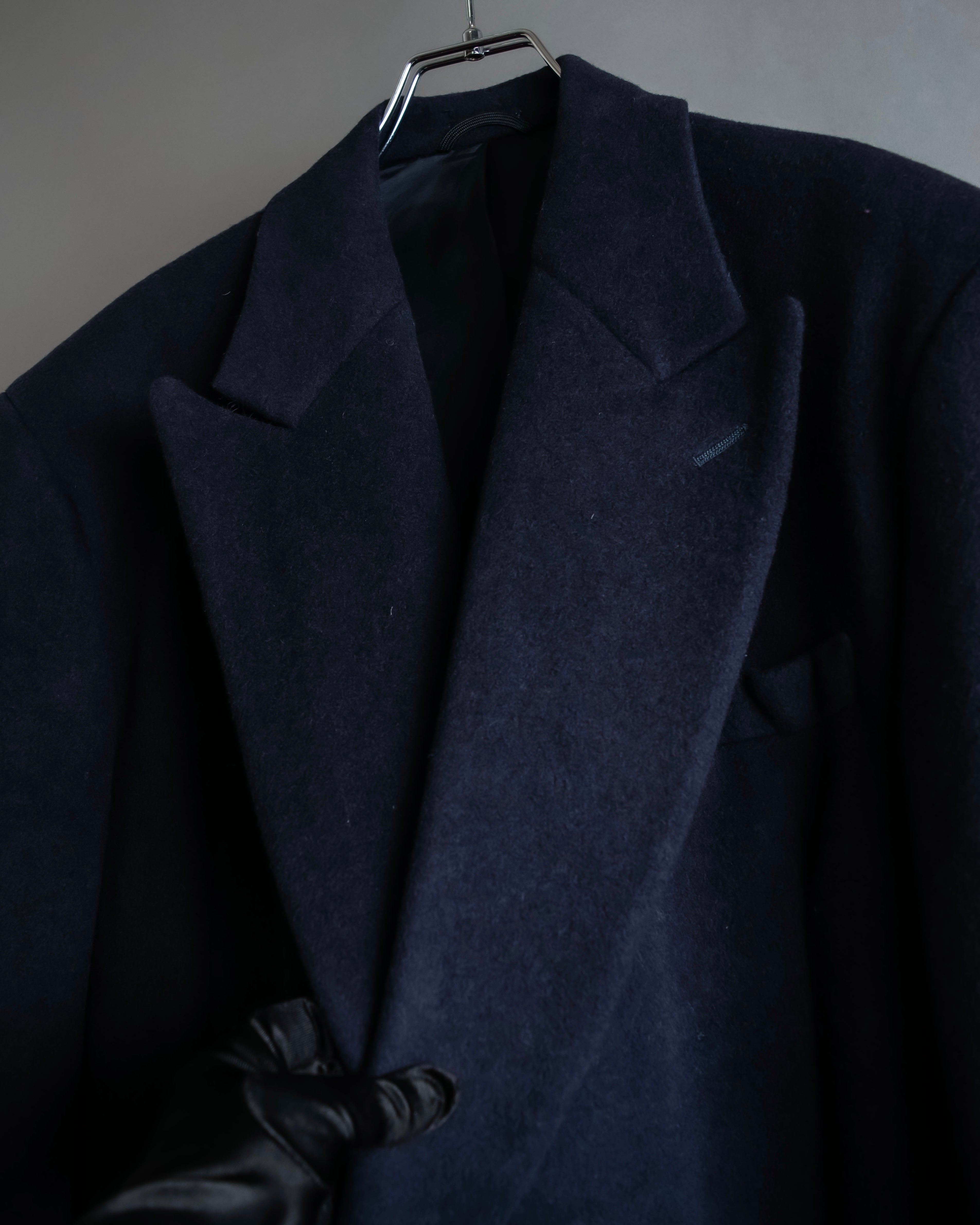 "Polo University Club by Ralph Lauren" Peaked dorapelle double-breasted wool chester coat