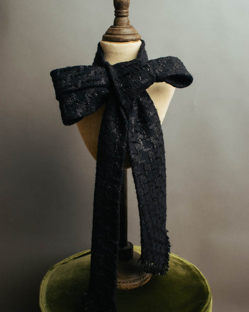 -SPECIAL- “CHANEL” 05Spring black tweed fringe necktie