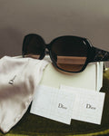 "Christian Dior" 10's Oversized quilted temple sunglasses