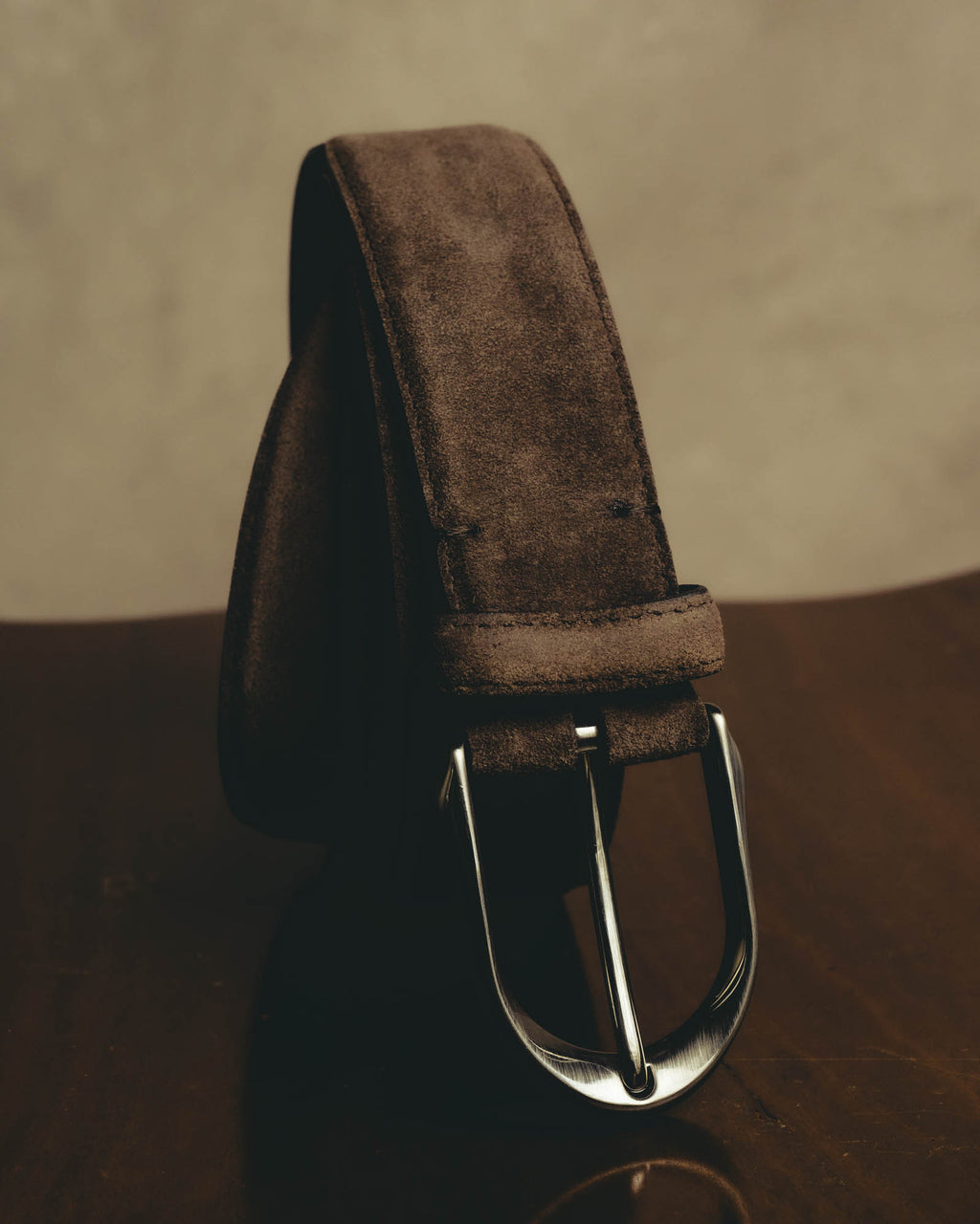 "Ermenegildo Zegna" 90's–00's brown suede leather belt