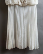 "GIANFRANCO FERRE" Frilled organza pannier docking design pleated dress
