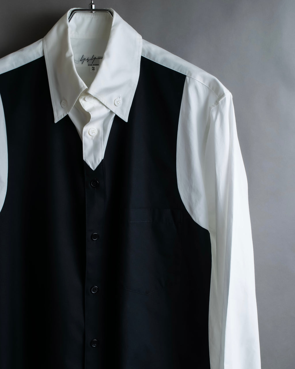 "Yohji Yamamoto POUR HOMME"
13AW Tuxedo vest fake layered design shirt