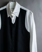 "Yohji Yamamoto POUR HOMME"
13AW Tuxedo vest fake layered design shirt