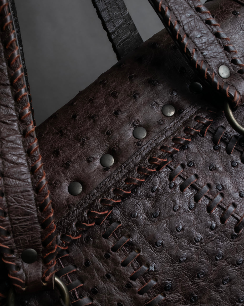 "Vintage JRA standard ostrich leather bag"