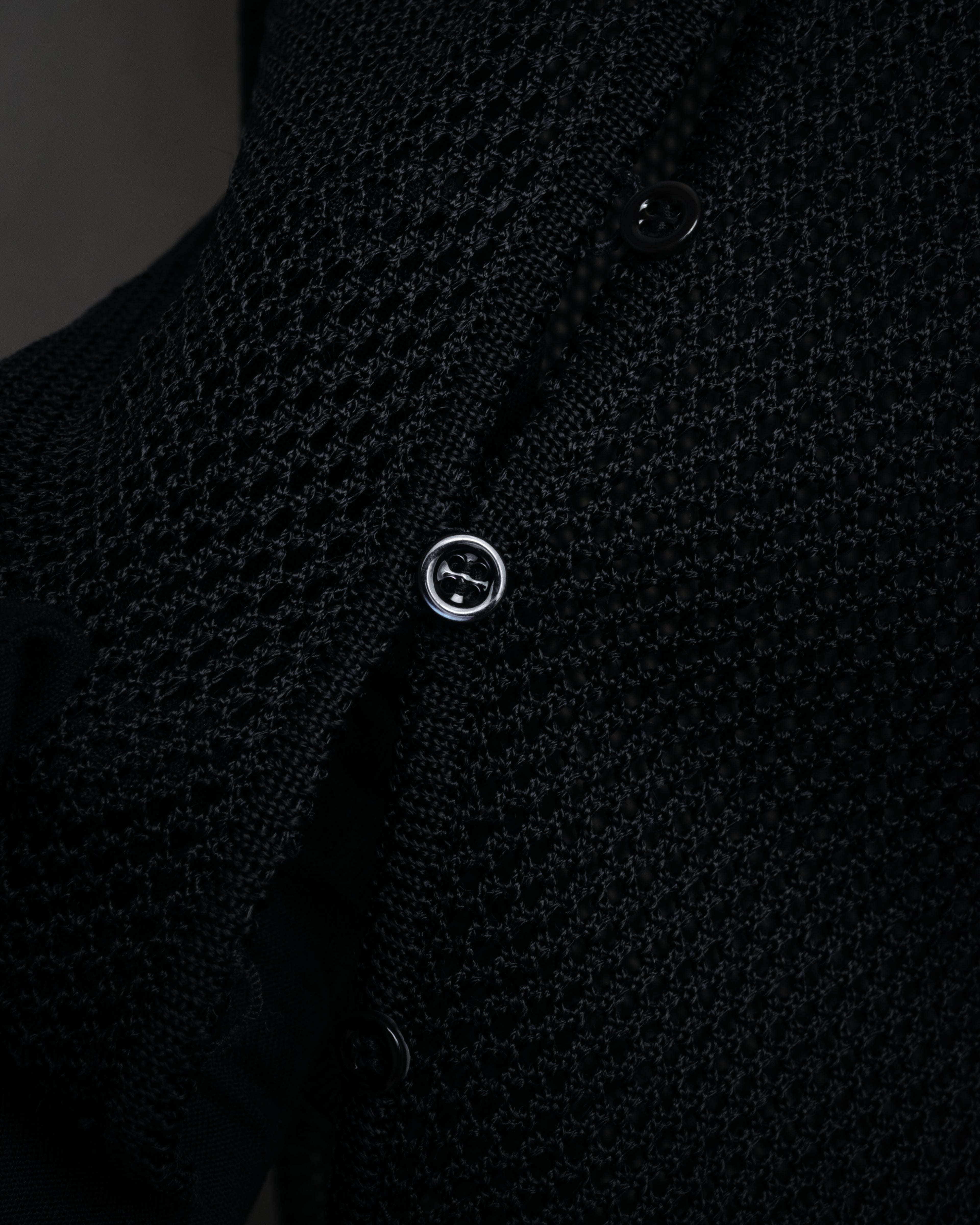 “John Galliano” 00’s Sheer mesh button cardigan