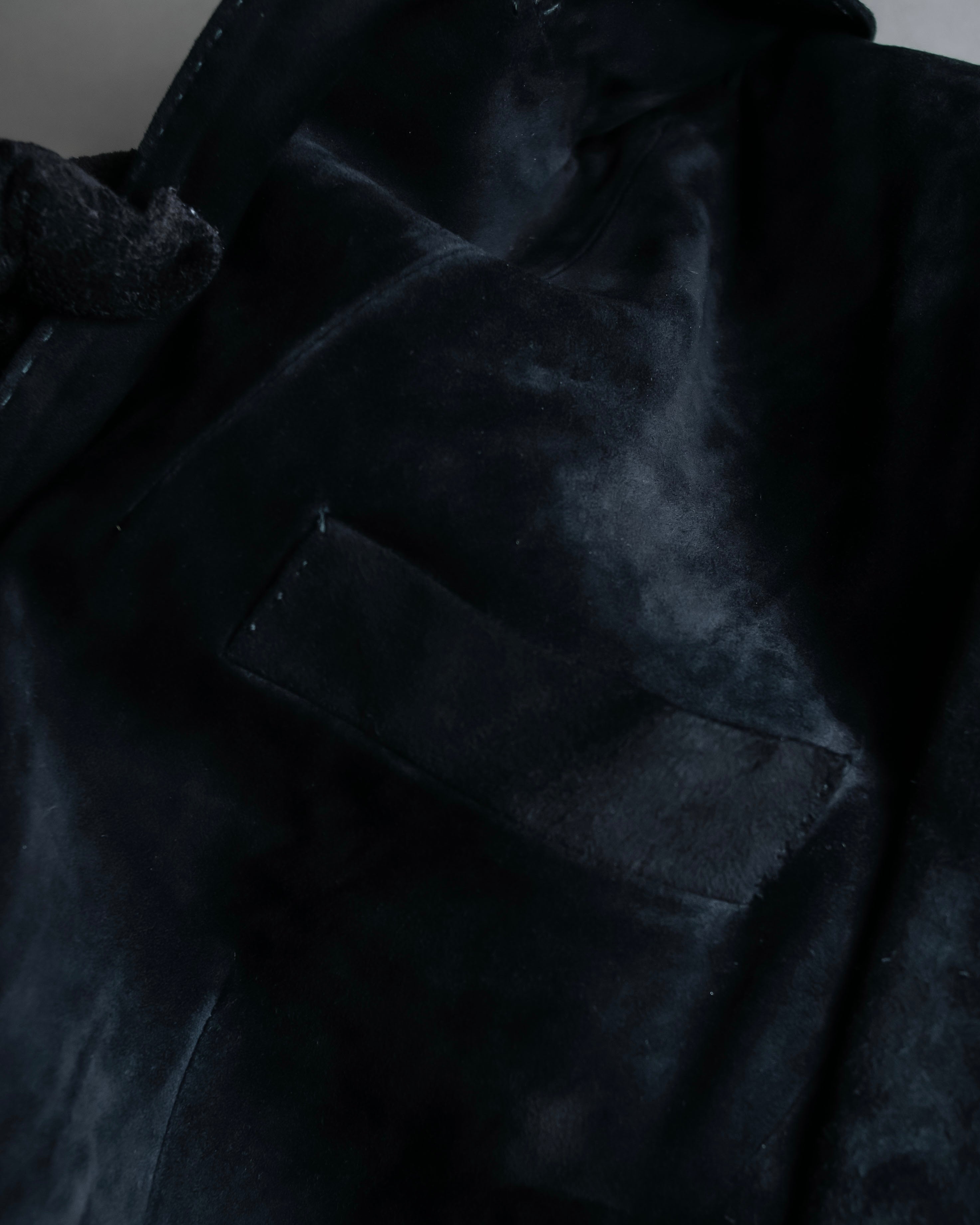 "GUCCI" Stitch design suede tailored jacket