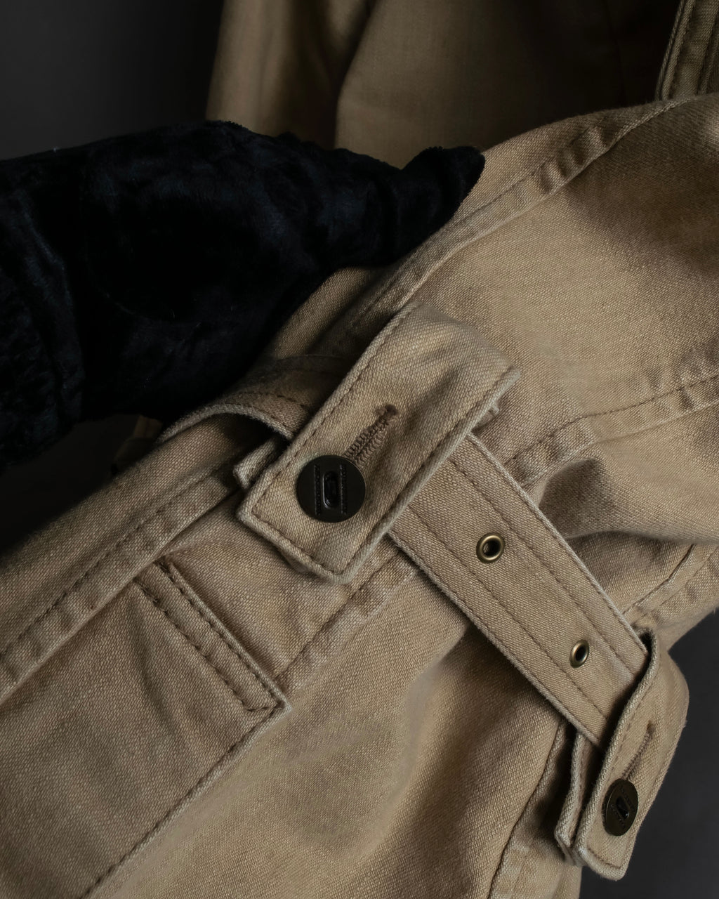 "BURBERRY" Selvedge denim trench detail jacket
