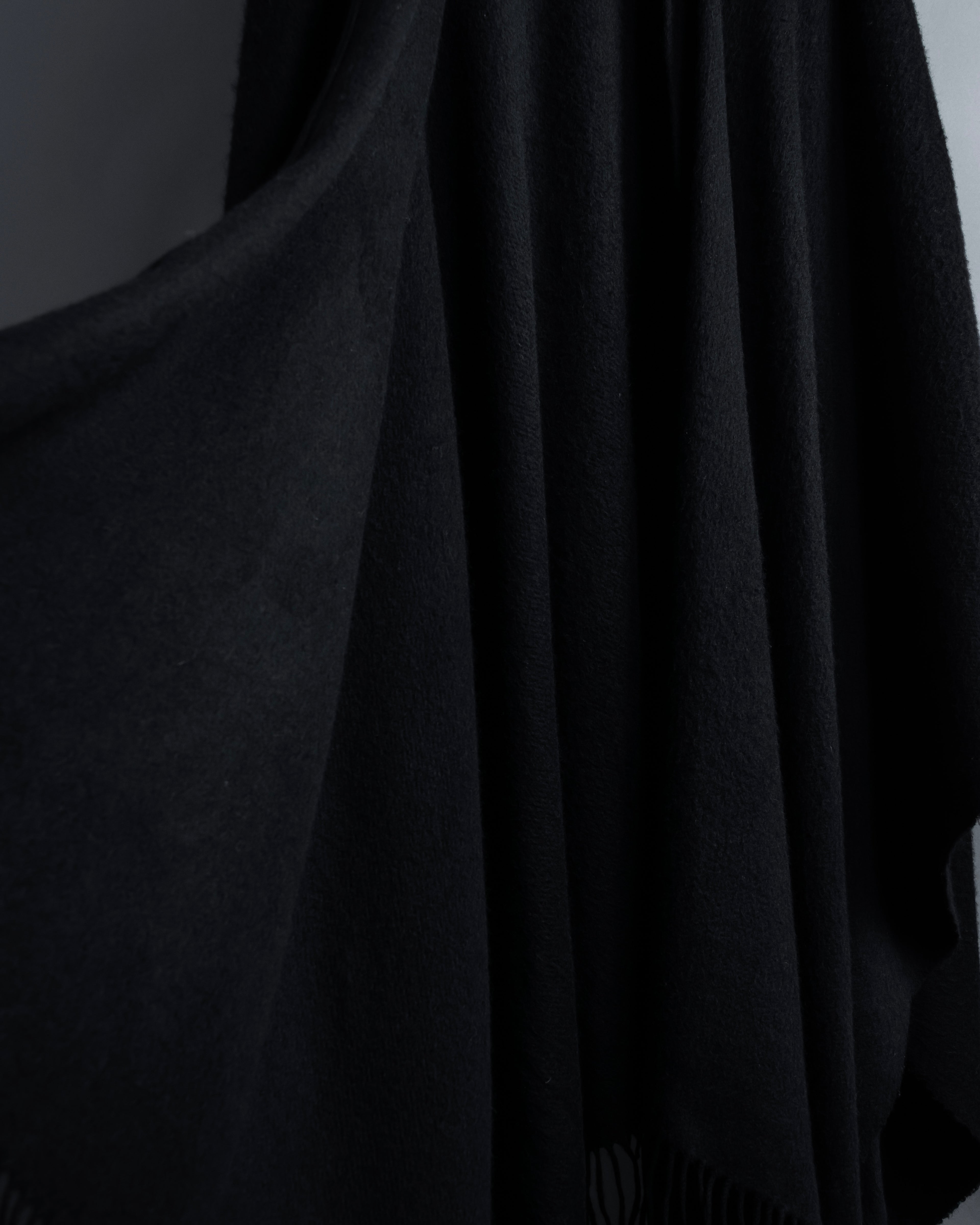 "BALENCIAGA" Fringe design open front cape