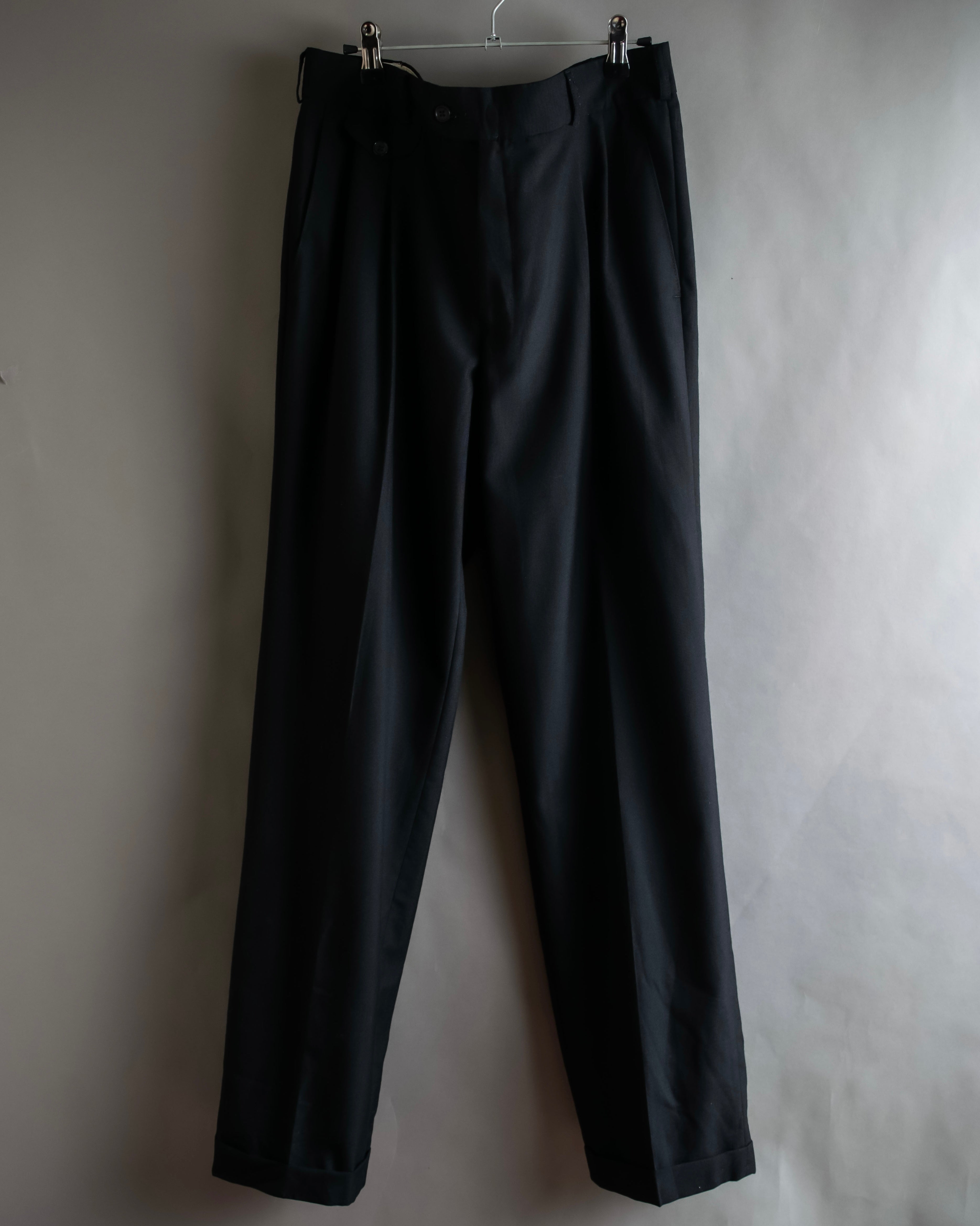 "Vintage high-waisted wide tapered slacks"