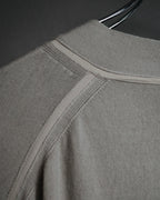 “HERMES” 2000’s Lambskin trimmed high gauge wool cardigan