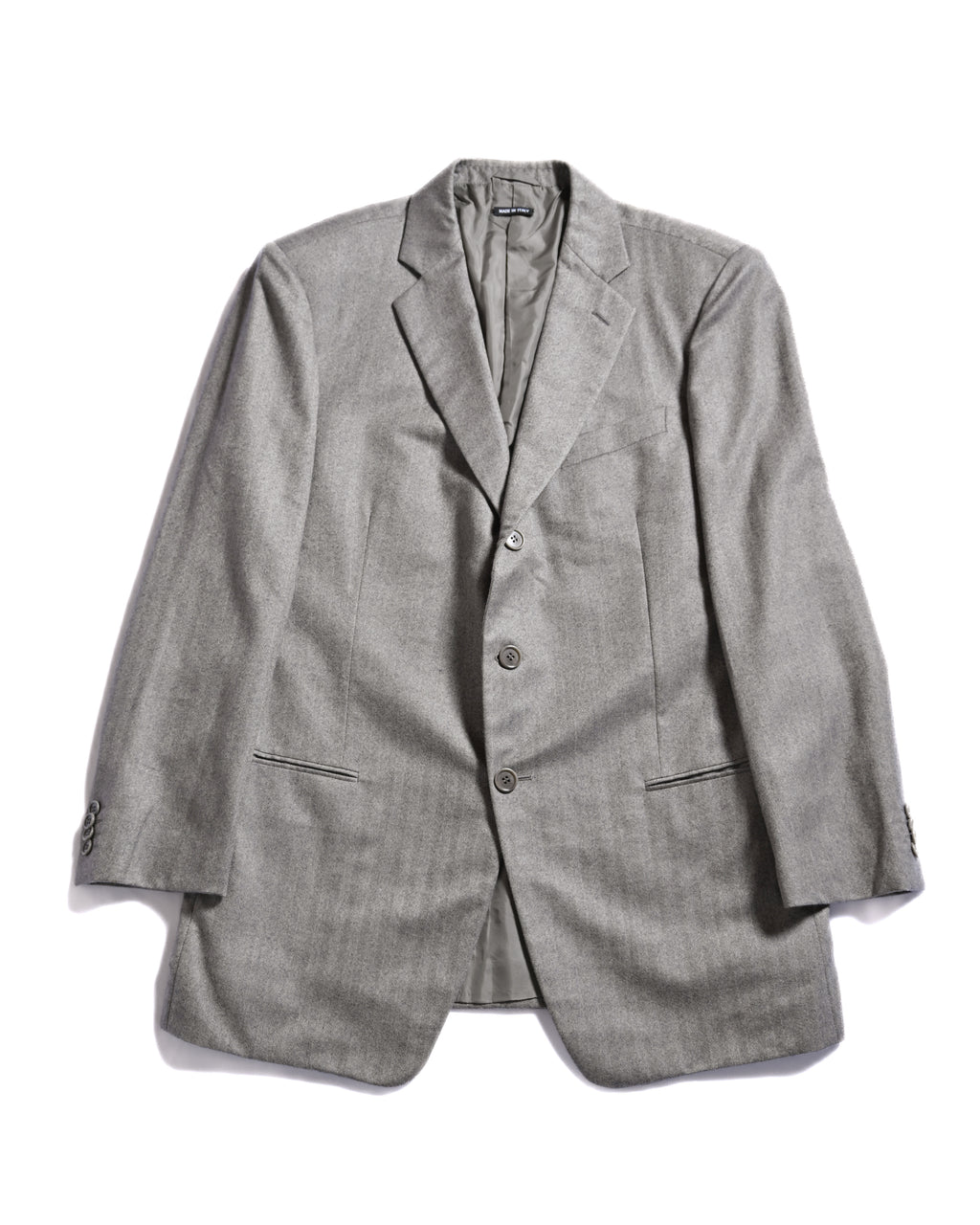 GIORGIO ARMANI/ Pure Cashmere Herringbone Oversized Tailored Jacket Gray