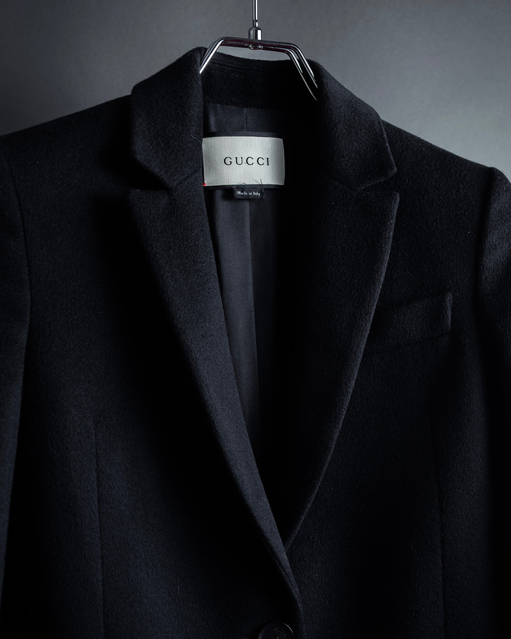 "GUCCI" Michele period linear silhouette wool chester coat