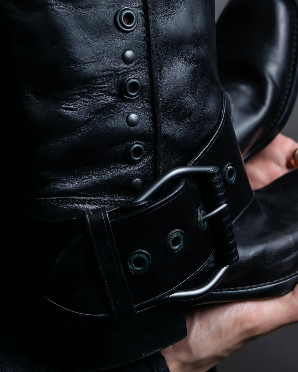 "BOTTEGA VENETA" Belt design square toe knee high long boots