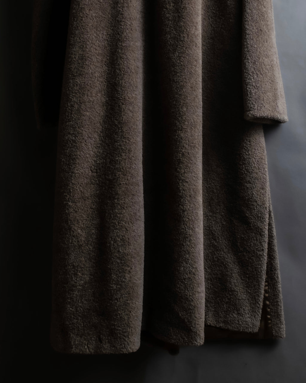 "Max Mara" Alpaca mix brown stand collar long coat
