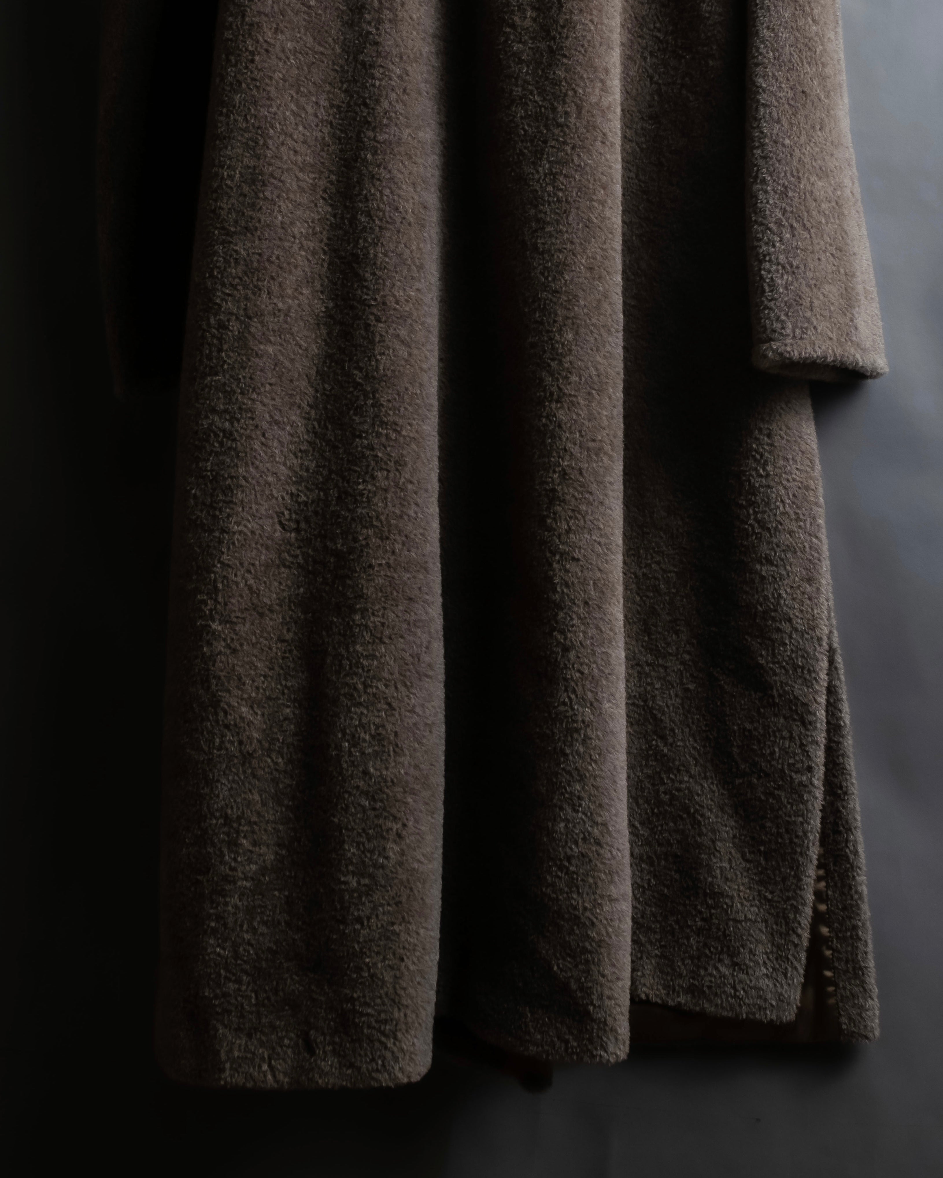 "Max Mara" Alpaca mix brown stand collar long coat