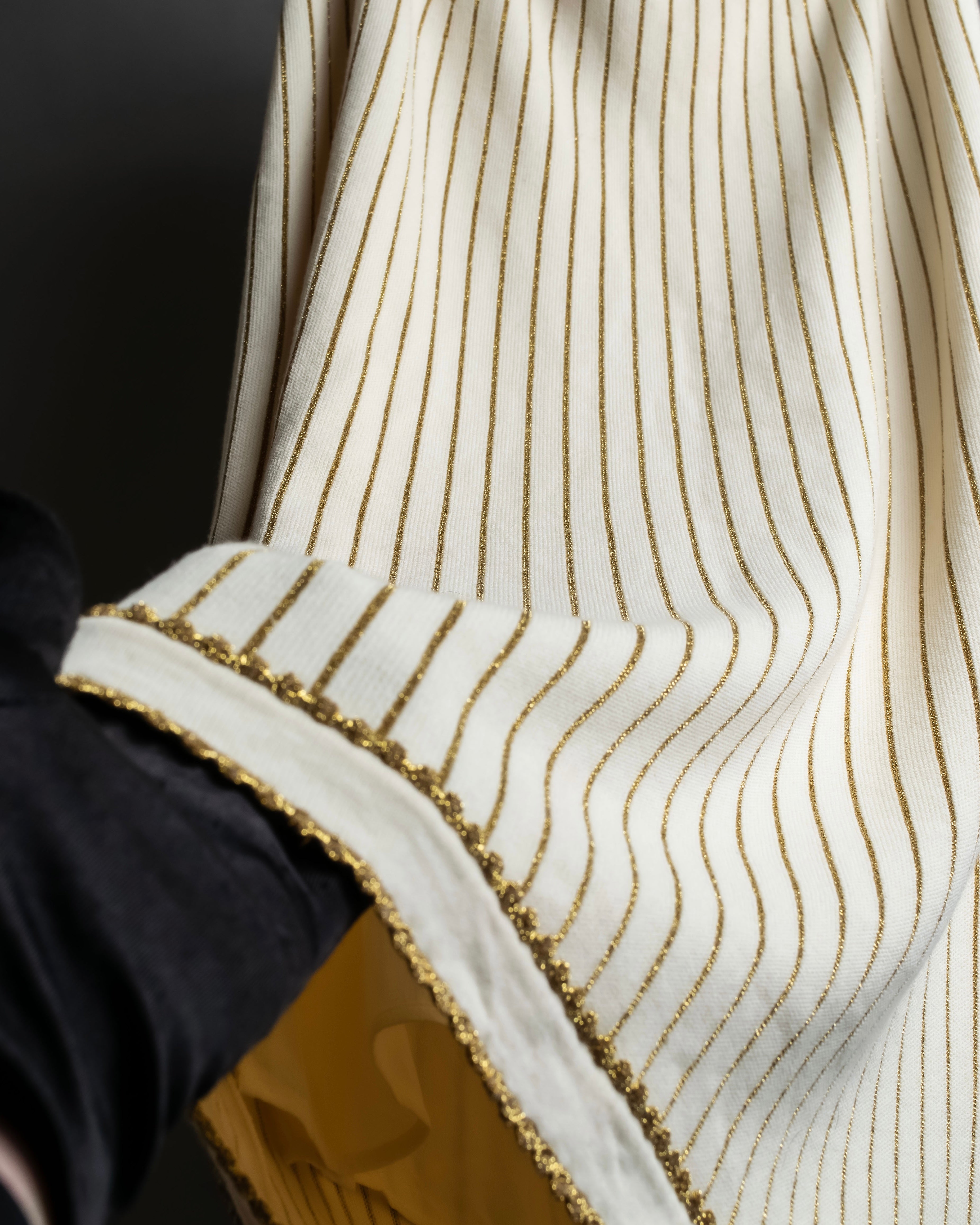 "GUCCI" Gold stripe knit maxi skirt