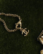 -SPECIAL- “CHANEL” 2017 Cruise Collection Pearl trimmed black pendant necklace