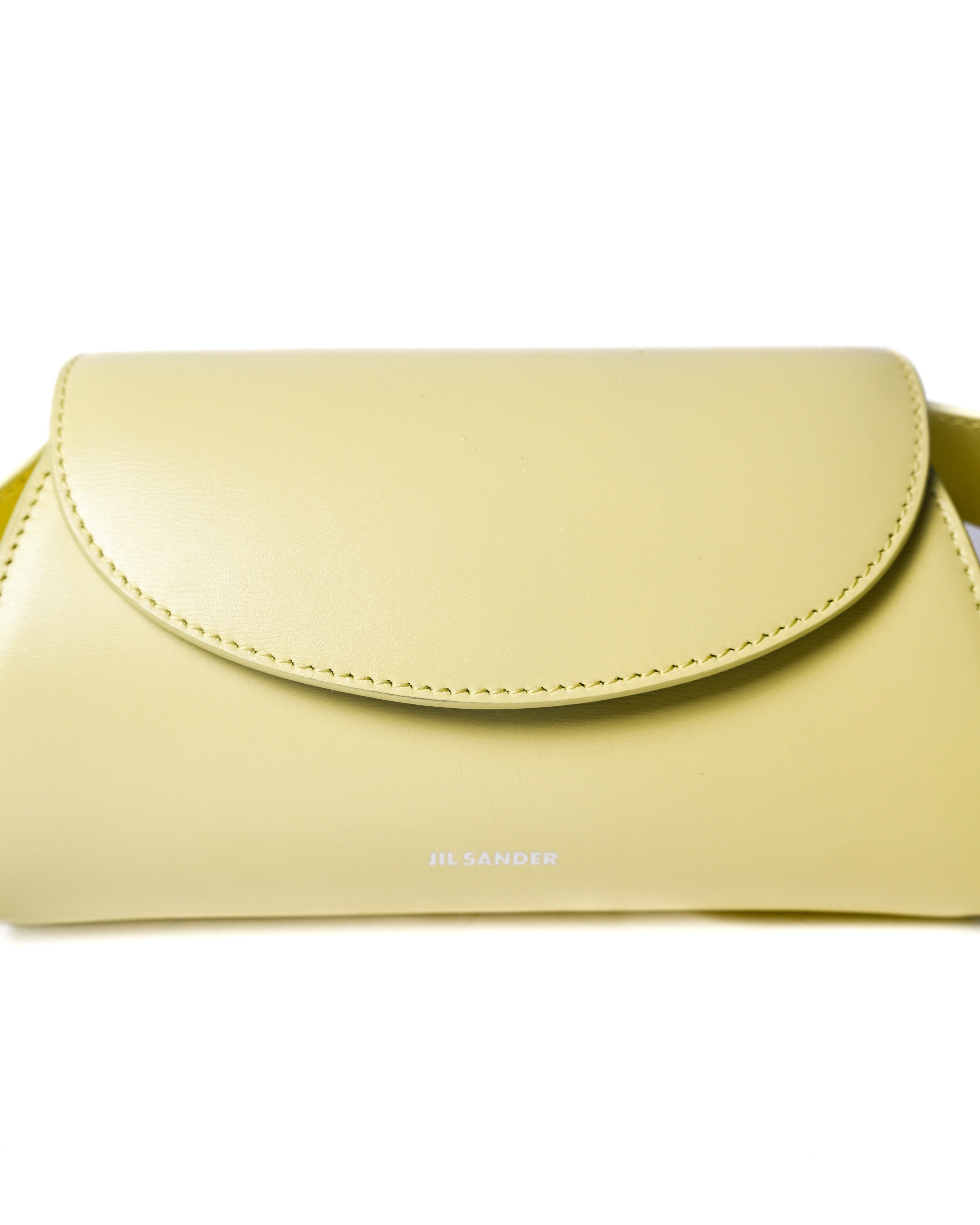 JIL SANDER/ “Cannolo” Mini Flap Shoulder Bag Lemon Yellow