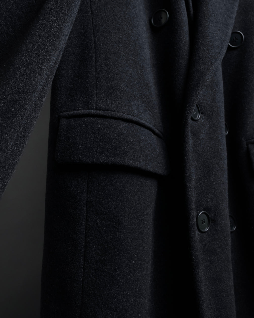 "GIORGIO ARMANI" Double-breasted charcoal gray super maxi chester coat