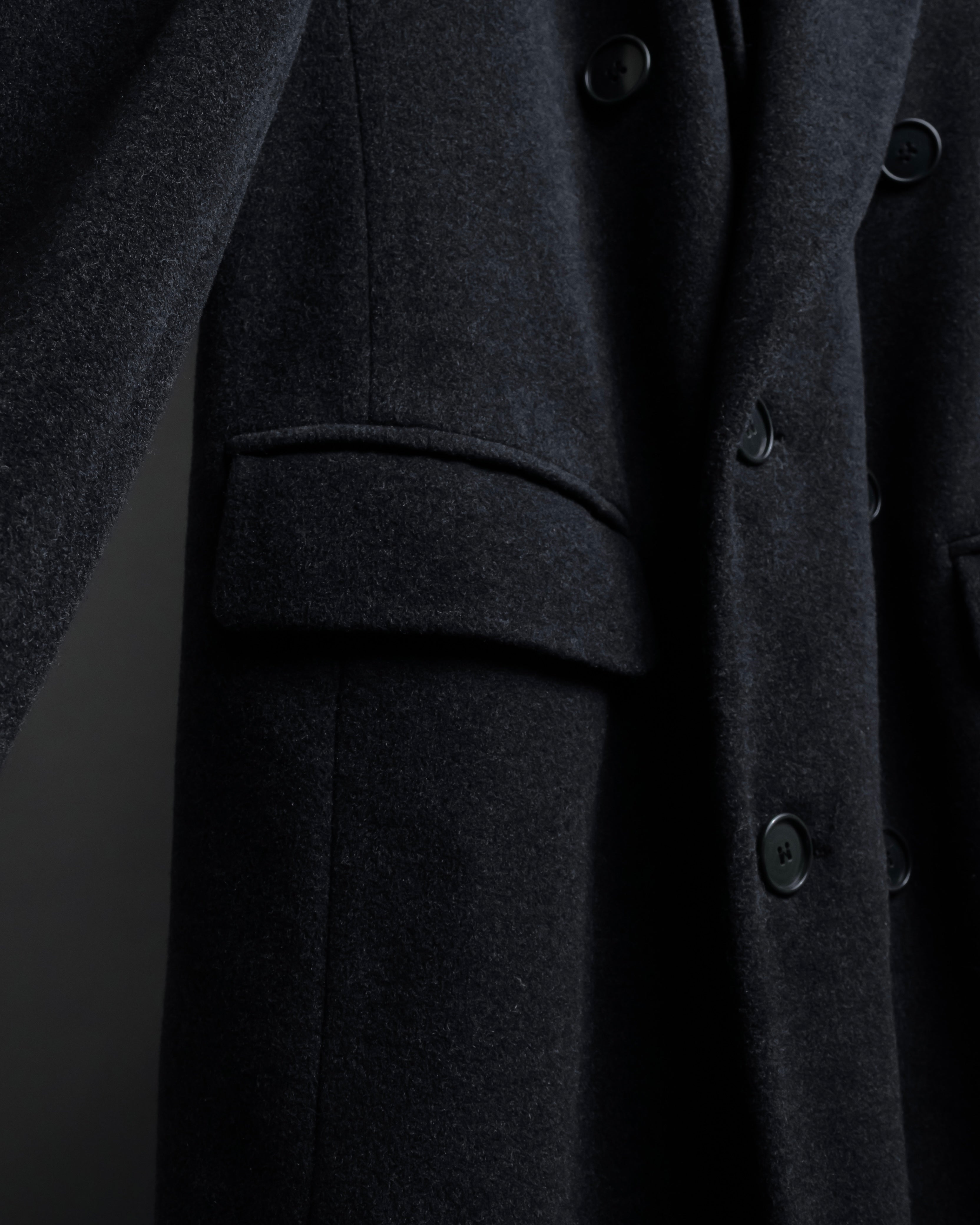 "GIORGIO ARMANI" Double-breasted charcoal gray super maxi chester coat