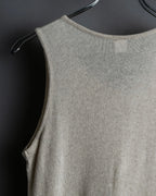 "Y's" Linen cotton mix ruffle design tank top