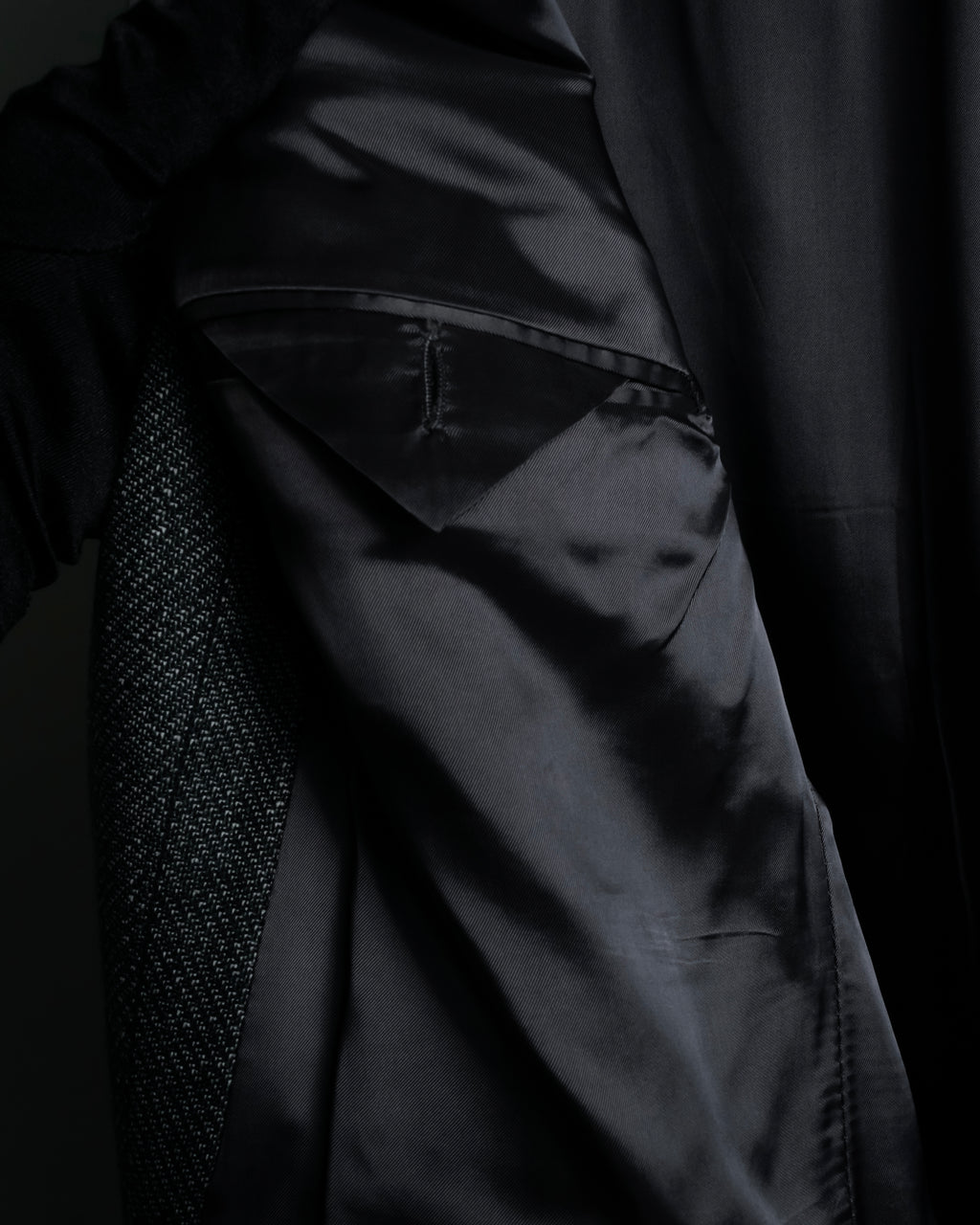 "YVES SAINT LAURENT" 70’s-80’s structured herringbone tweed tailored jacket