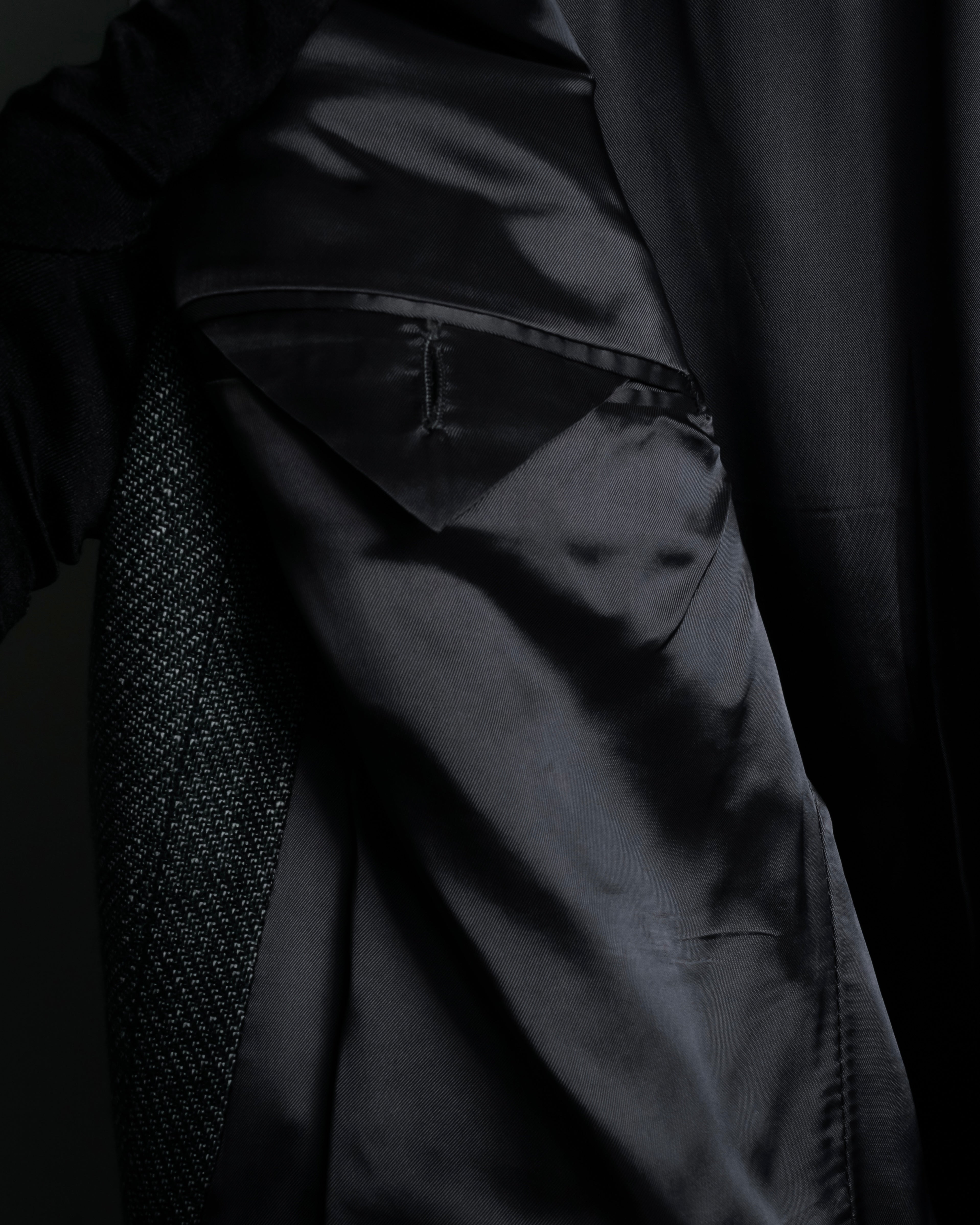 "YVES SAINT LAURENT" 70’s-80’s structured herringbone tweed tailored jacket